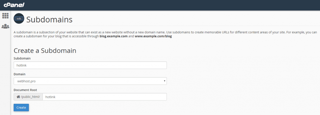sub domain