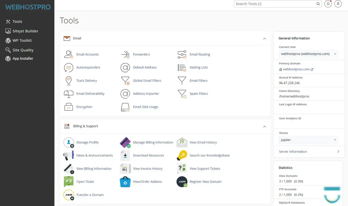 CPanel web hosting