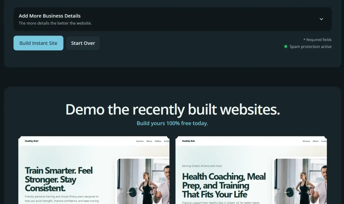 AI Website Demos