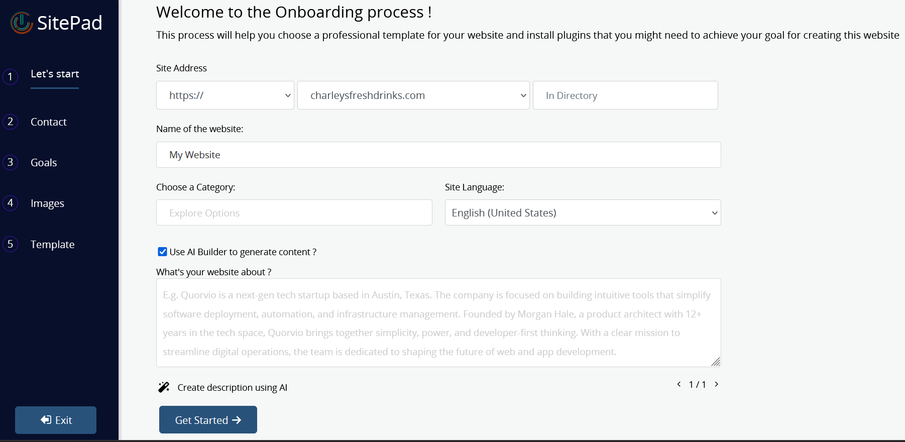 AI website builder